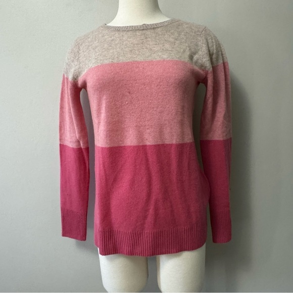 Nanette Lepore Sweaters - Nanette Lepore Colorblock Pink and Tan Sweater Cashmere Small